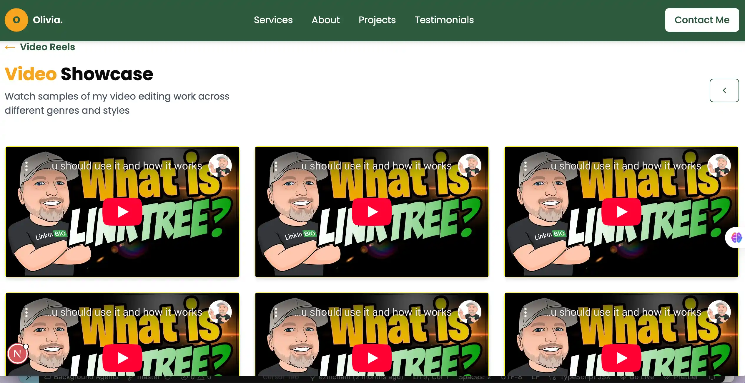 💚 Dark Green Portfolio with Style ✨🟡 - View 3