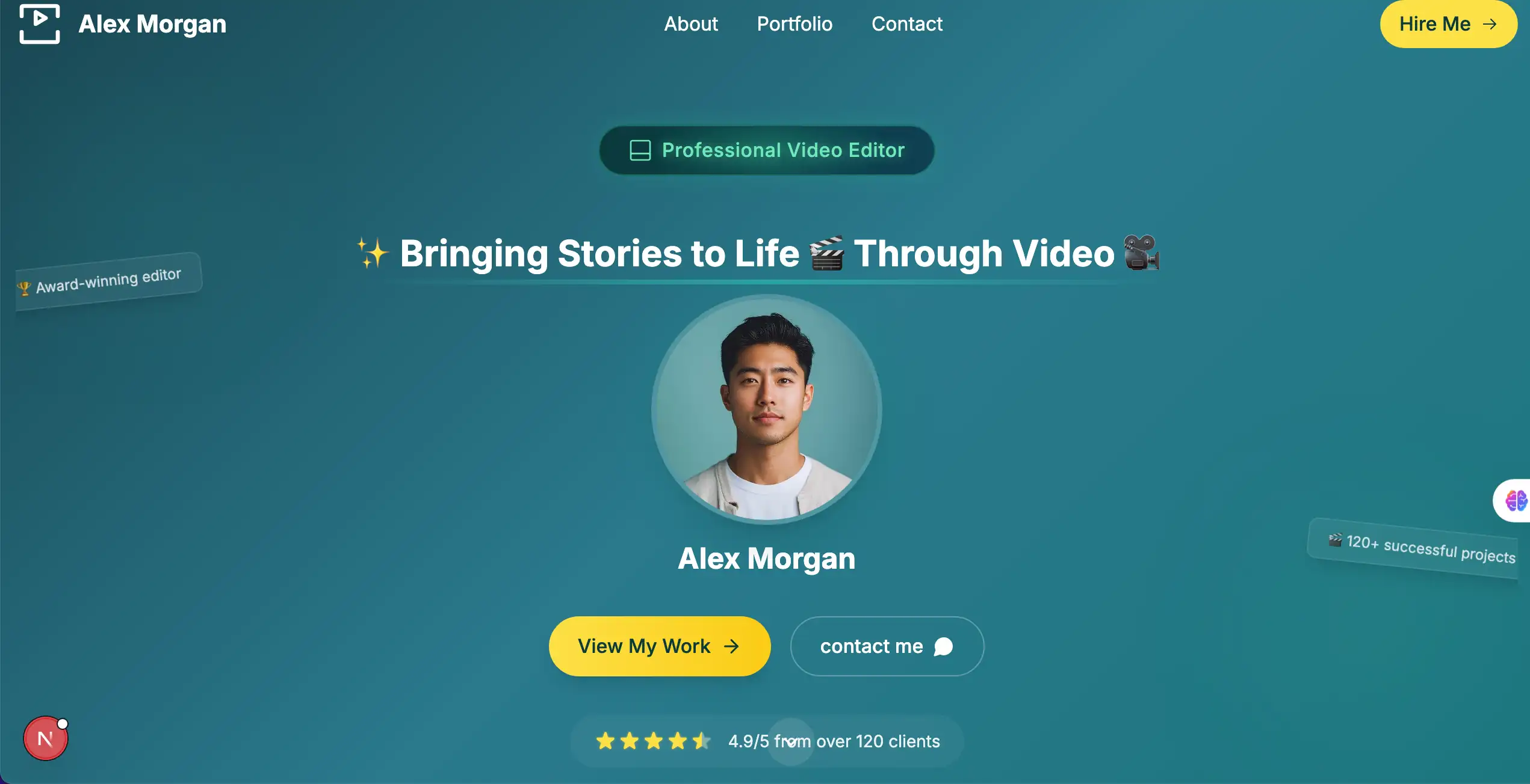 🌸  green Soft & Stunning Portfolio Template  - View 1