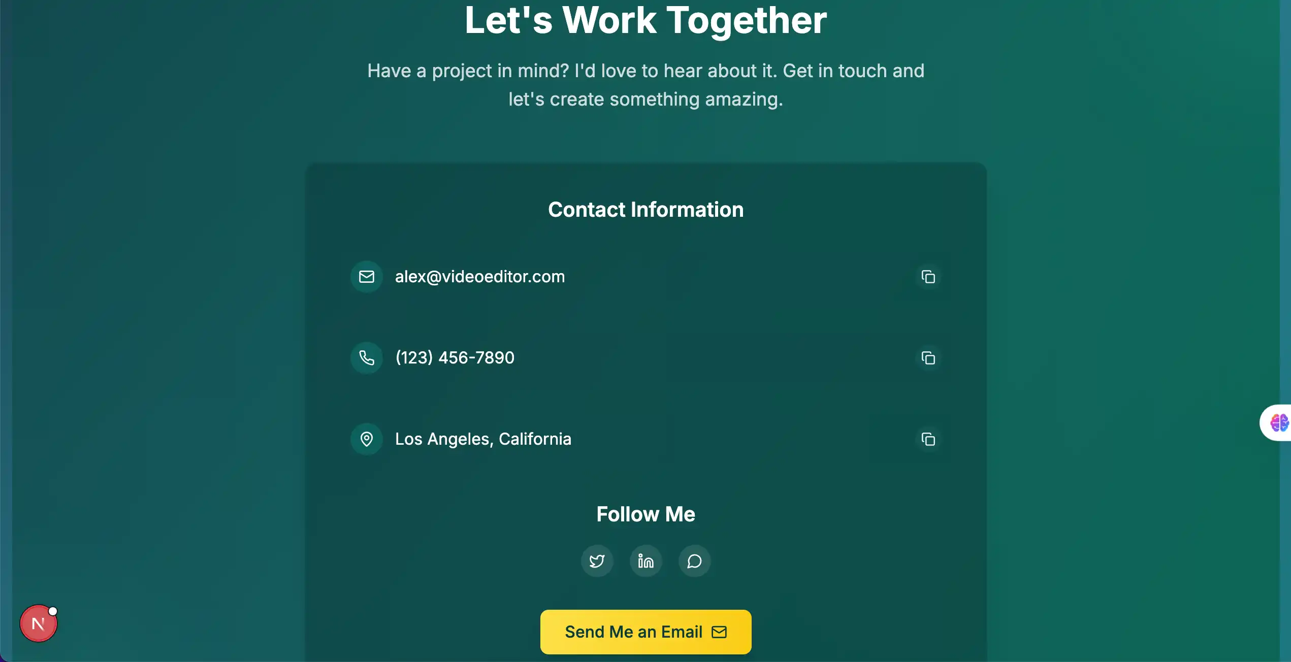 🌸  green Soft & Stunning Portfolio Template  - View 3