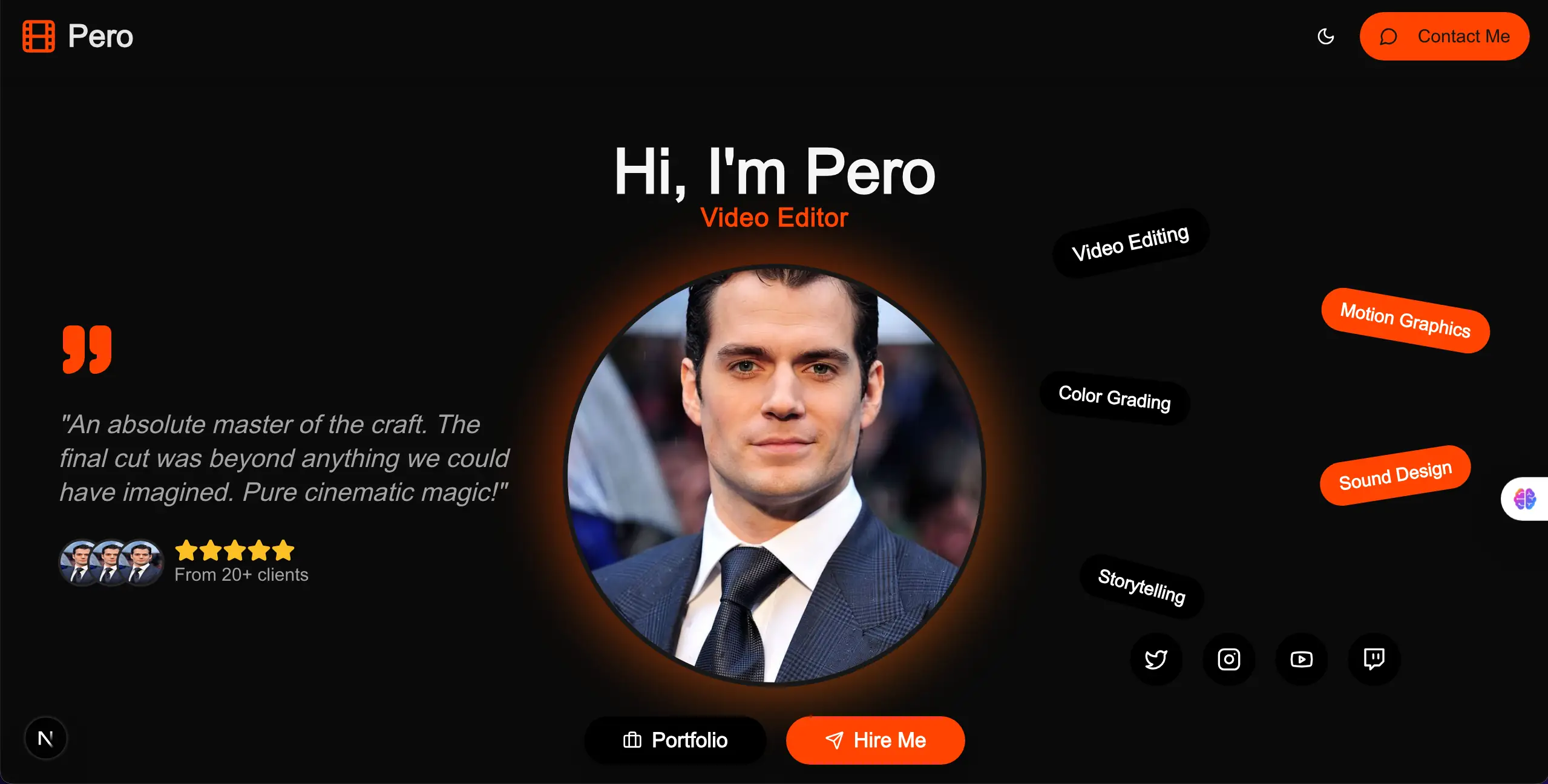 💻 Responsive Portfolio + dark&light mode support  📱🖥️  - View 4