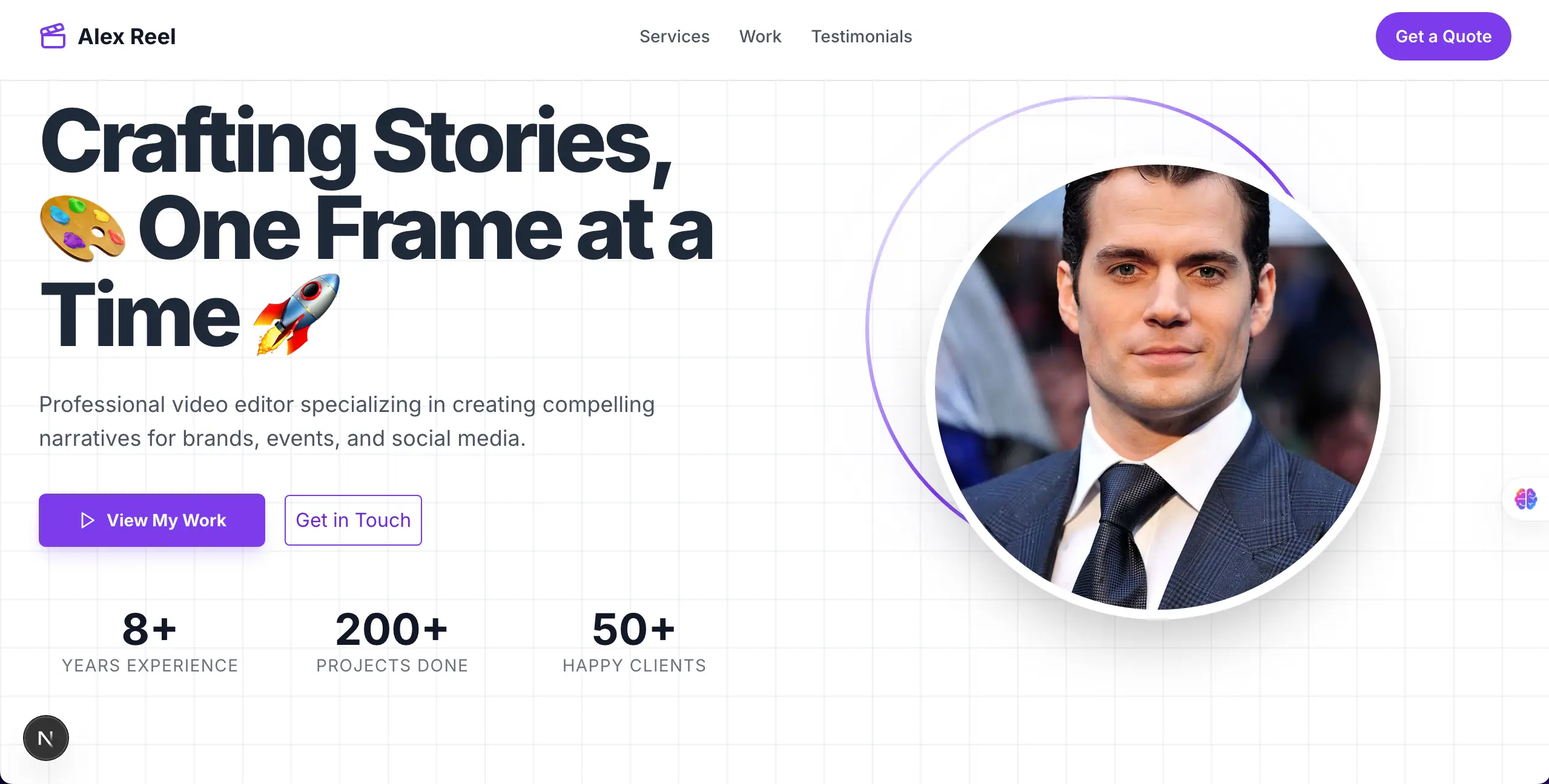 ✨ stunning   Portfolio website  - View 1